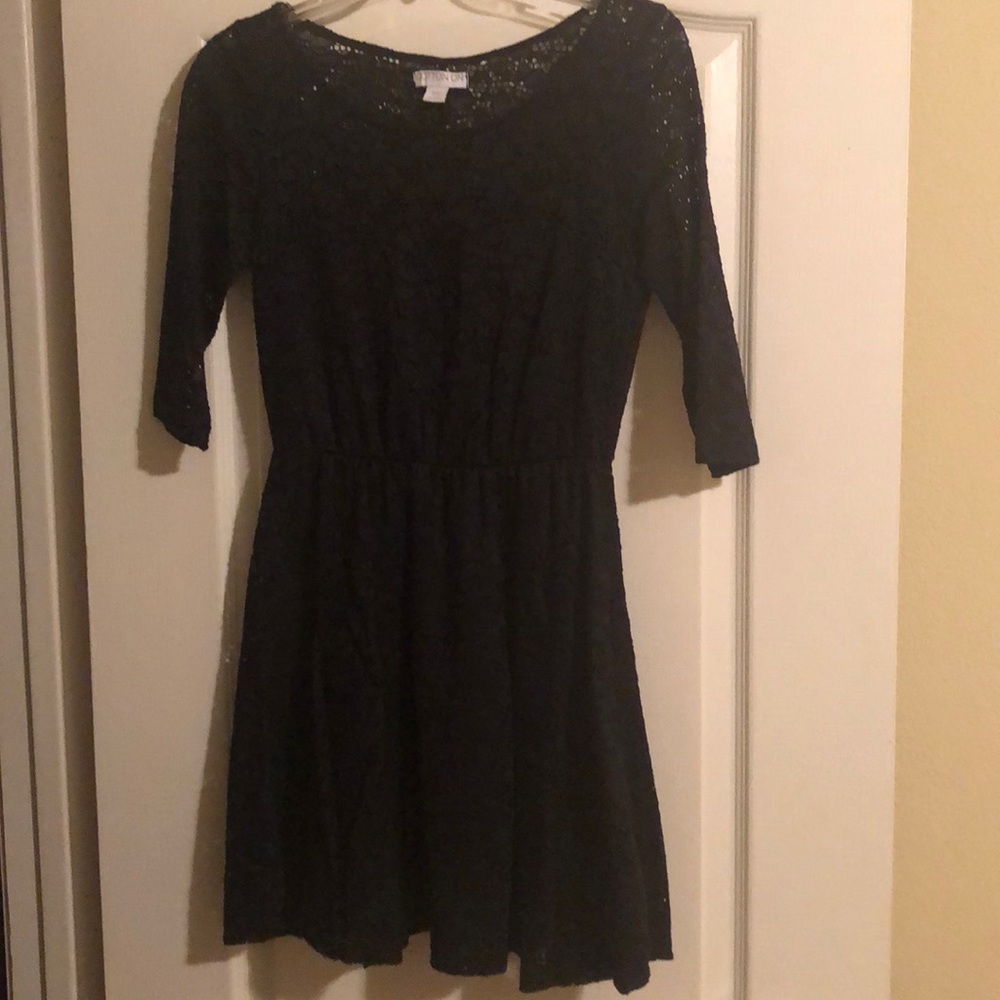 Black Lace Cotton On Dress